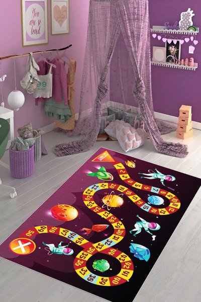 Thalia Home Kaymaz Taban Yıkanabilir Eğitici Baskılı Cocuk Halısı Oyun Matı