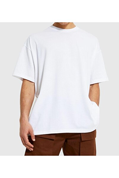 THE WHITE Tricou alb oversize pentru bărbați