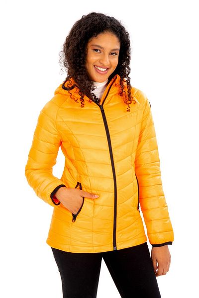 G-FOX Women's Short Fixed Hooded Padded Seasonal Sports Puffer Jacket 8722