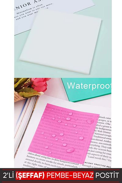 Vox Art Transparent Post-It Adhesive Note Paper 2 Colors -7.5X75Cm 50Pcs
