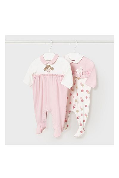 MAYORAL Pink Patterned Jumpsuit Set of 2