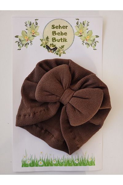 SeherBebeButik Baby Girl and Child Bonnet with Colorful Bow - Soft and Flexible