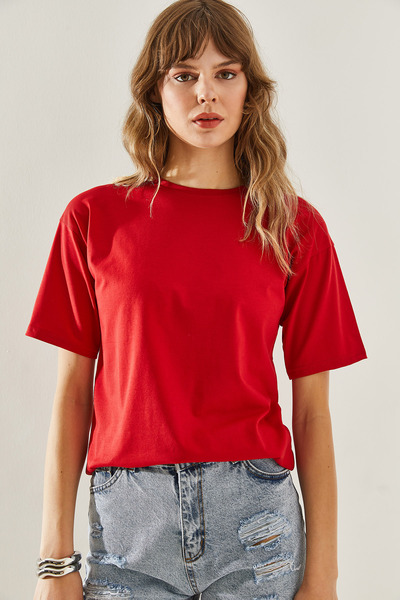 Bianco Lucci Crew Neck Women's Basic T-Shirt - Short Sleeve60251202