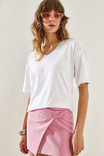 Bianco Lucci Γυναικείο μπλουζάκι με κοντό μανίκι V-60251204