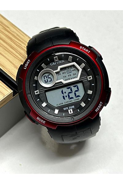 captiva 30 Mt Waterproof Large Case Wristwatch with Light Alarm Stopwatch Calendar
