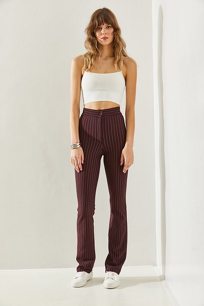 Bianco Lucci Striped Palazzo Women's Trousers -60251231