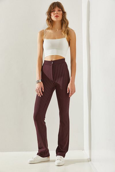 Bianco Lucci Striped Palazzo Women's Trousers -60251231
