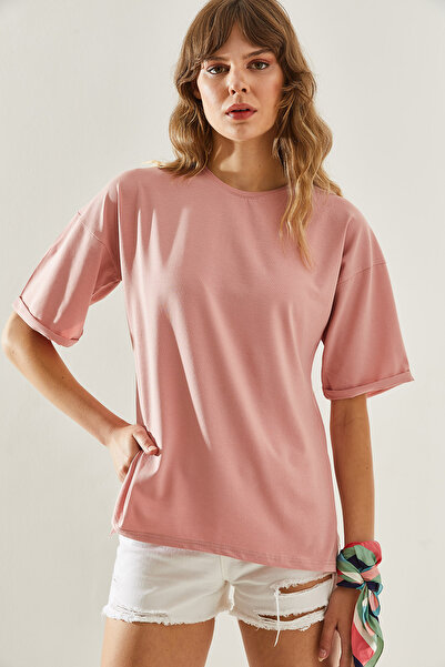 Bianco Lucci Crew Neck Women's Basic T-Shirt - Short Sleeve60251202