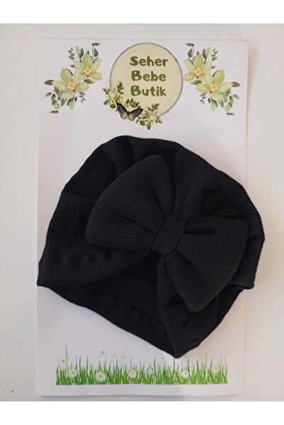 SeherBebeButik Kız Bebek & Çocuk Fiyonklu Renkli Bone - Yumuşak - Esnek