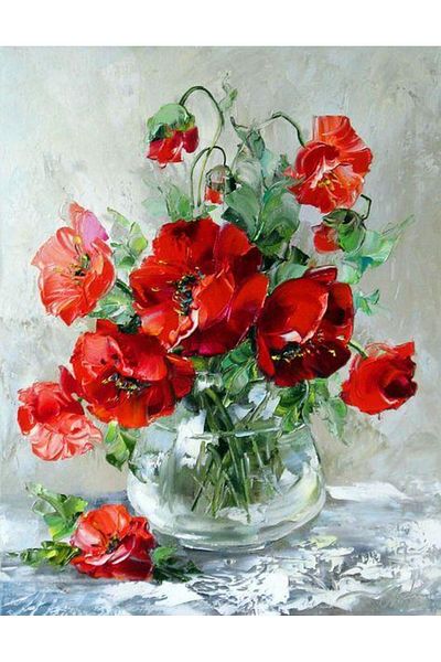 dialands 43X53Cm Red Floral Pattern Dm212
