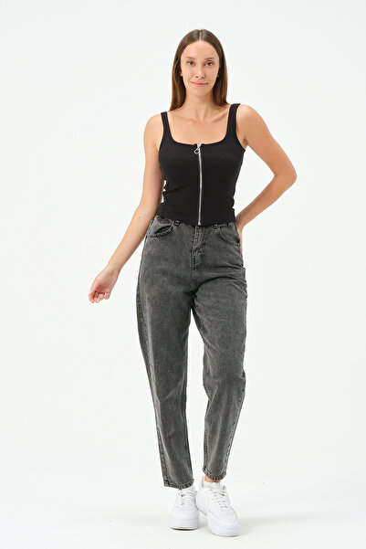 PUNKY CAT Women's U-neck Zippered Blouse - Sleeveless