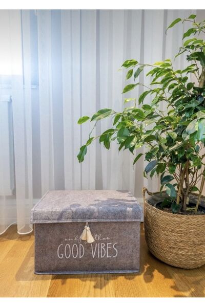 HOLLYHOME Sbs Home - منظم صندوق صغير مع غطاء لباد