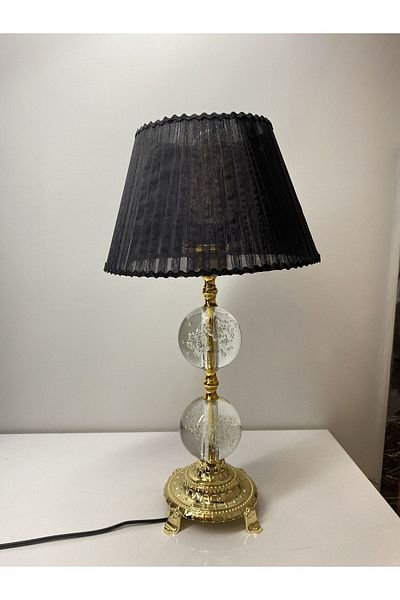 asellus Şehzade Crystal Glass Bulk Lampshade Knitted Hat, Gold plated table lamp, lampshade, lampshade home gifts