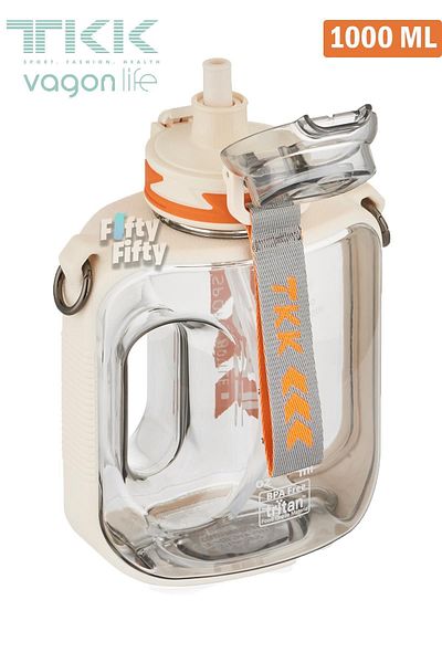 Vagonlife Tkk 1000 ml - Bpa Free Hanging Water Bottle with Dual Use Straw Fftkk1022-1000