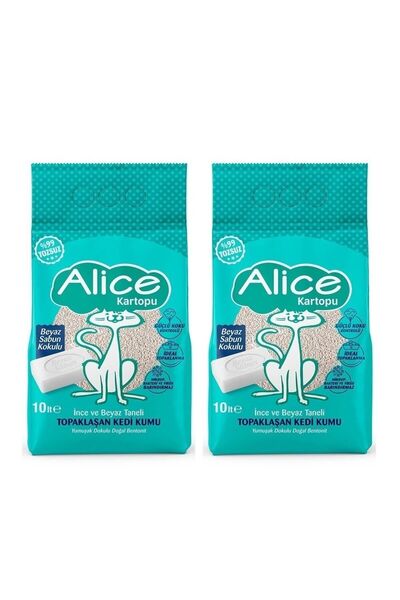 Alice Kartopu Ince Taneli Kedi Kumu/beyaz Sabun Kokulu 2x10 Lt.