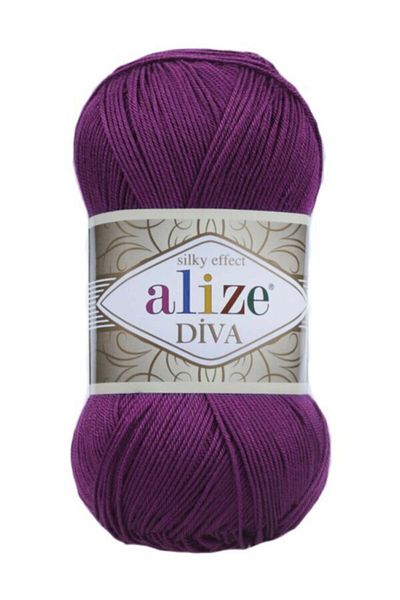 Alize 5 τεμάχια Diva Hand Knitting Yarn Thread Κωδικός χρώματος 297 Plum