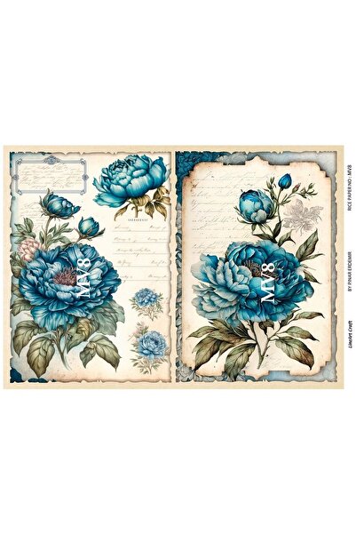 LİNEART Pirinç Dekopaj Kağıdı No:MAVİ8- 29X42cm