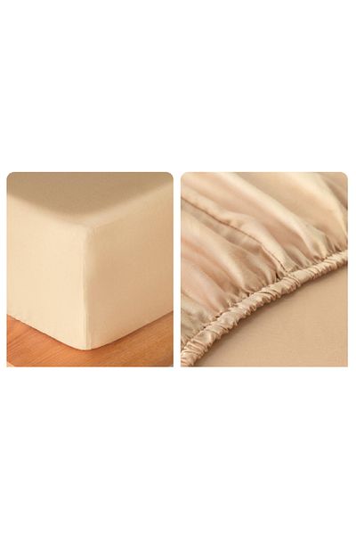 Ecosse طقم شرشف مثبت 100% قطن مزدوج ذهبي وغطاء وسادة مقاس 160×200 30 سم (قطعتان)