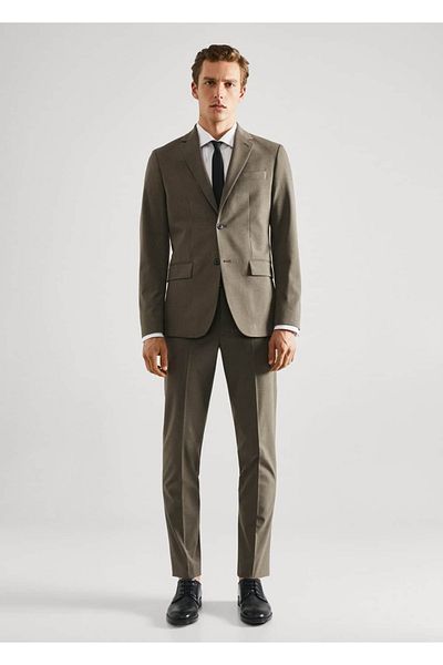 MANGO Man Slim Fit Stretch Fabric Fabric Trousers
