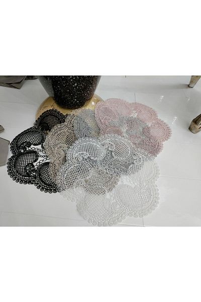 CAMİNHO DA LUA Placemat Design Special Broderie Supla Nehir Set Masa Si Prezentare Suport Zestre Crema