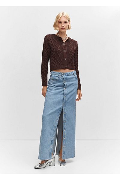 MANGO Woman Rope knitted cardigan