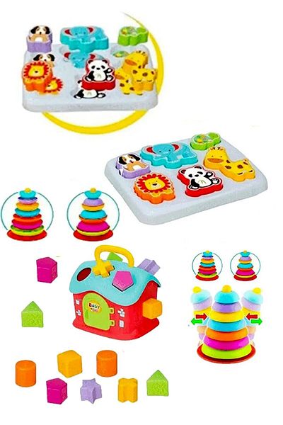 Depomiks Avm Gift Bultak Home+swinging Rings+grandfather, Cute Animals Bultak+intelligence Developer Set with Game Set
