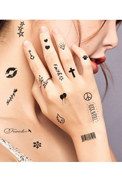 BP Tattoo Joy Karışık Sembollü Eklem Ve Parmak Dövmesi Unisex Tattoo