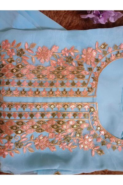 Hindistan Dükkan Organze Kurta Takim