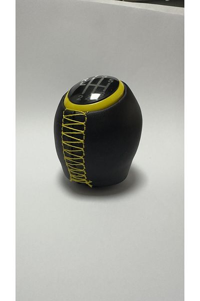 imza direksiyon kılıfı YELLOW Leather Gear Shift Knob for Renault Megane 3 / Fluence / Scenic 3 - 6 Forward