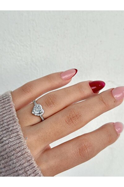 Çelik Kalpli Silver Yüzük