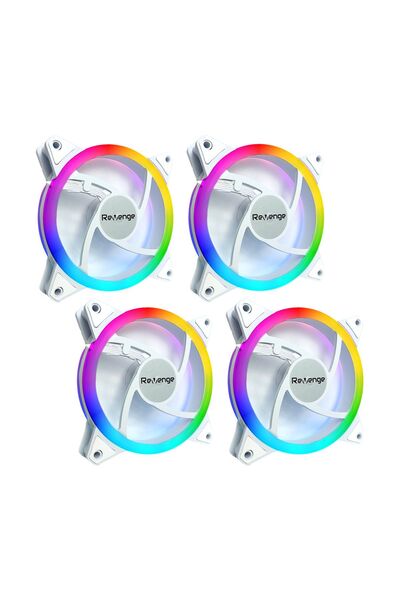 Revenge 12 سم 4 قطع بيضاء RGB اللون تغيير 120 مم مروحة مجموعة من 4 موليكس LED حالة مروحة