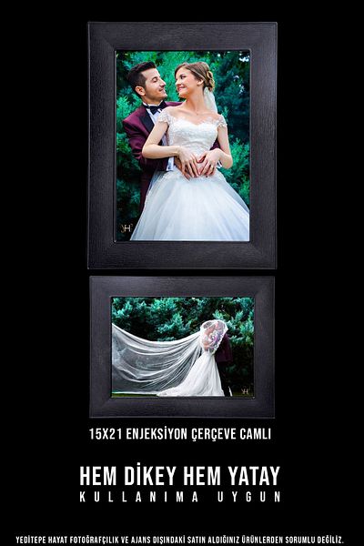 Bytwo 5 pieces 15x21 a5 Frame Black New Flat Model With Glass