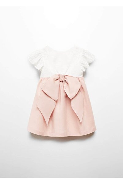 MANGO Baby İşlemeli Fiyonklu Elbise