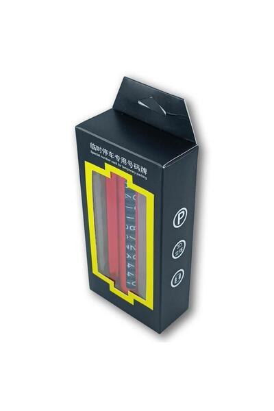 babikamium Universal In-Car Aluminum Changeable Temporary Parking Phone Number Red