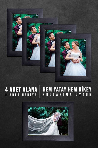 Bytwo 5 pieces 15x21 a5 Frame Black New Flat Model With Glass