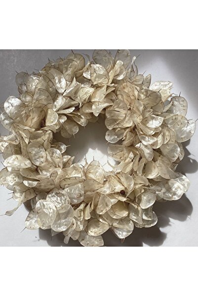 DEKORPEMBE Lunaria Sedef  Çiçeği  Doğal  Parıltı  Çelenk