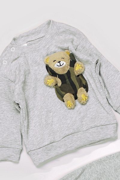 Peki Buy Baby 5 Pay 4 Newborn Children's Cotton Narrow Patterned Ayicik Figure Set 2 Piece Sweat Pants 13428