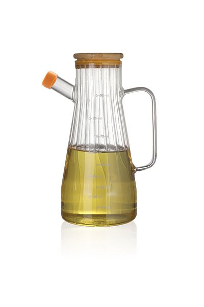 Comprox Bamboo Slice 1lt Vacuum Borosilicate 2-Piece Set Glass Oil Vinegar