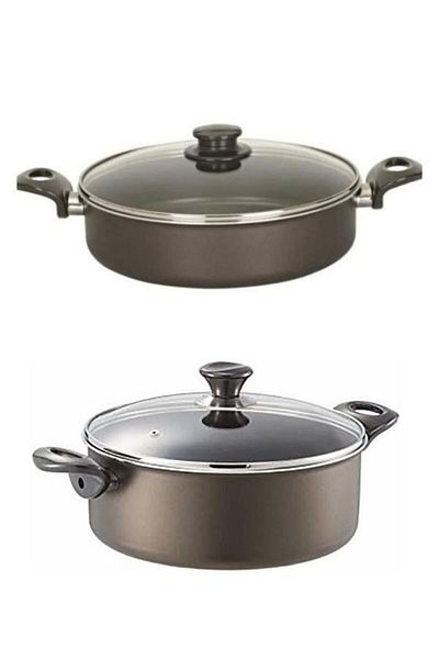 Viyalente Teflon 22 Cm Casserole and 22 Cm Deep Casserole