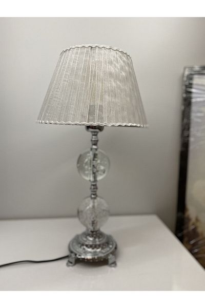 asellus Şehzade Crystal Glass Bulk Lampshade Knitted Hat, Chrome (silver color) table lamp, lampshade, lampshade home h