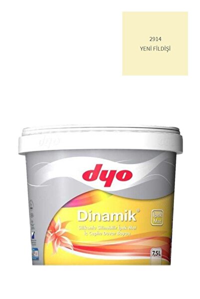 Dyo Dinamik Silikonlu Silinebilir Ipek Mat Iç Cephe Duvar Boyası 2914 Yeni Fildişi 7,5 Lt