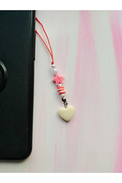 nasclaycollection Fimo Charm Phone Ornament Star Red Color Mini
