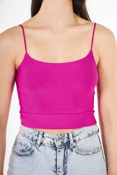 Elia Moda Women's Fuchsia Strappy Super Crop Athlete