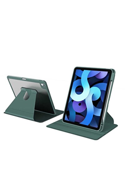 UnDePlus Apple Ipad Air 5 10.9 Uyumlu Kılıf Şeffaf Dönebilen Kalem Bölmeli A2...