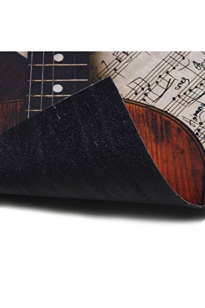 Myfloor سجادة مطاطية للباب الأمامي بنمط الجيتار والملاحظات