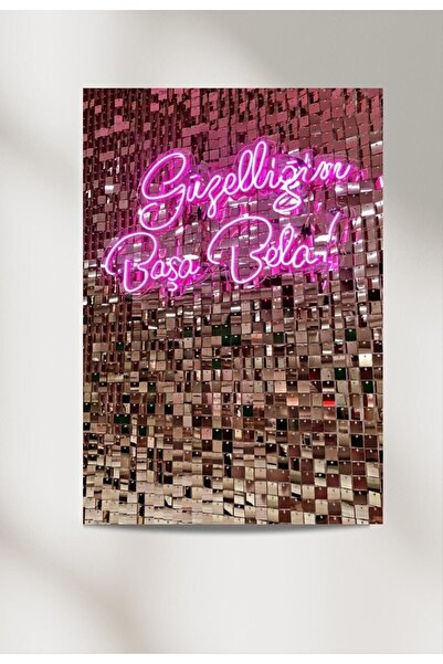 Hobiart Güzelliğim Başa Bela 33x48 Poster Duvar Posteri Çift Taraflı Bant Hediye