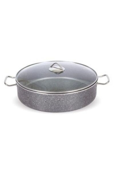 Viyalente Industrial Type Granite Rice Pot 38x10cm Flat Pot 12 Lt