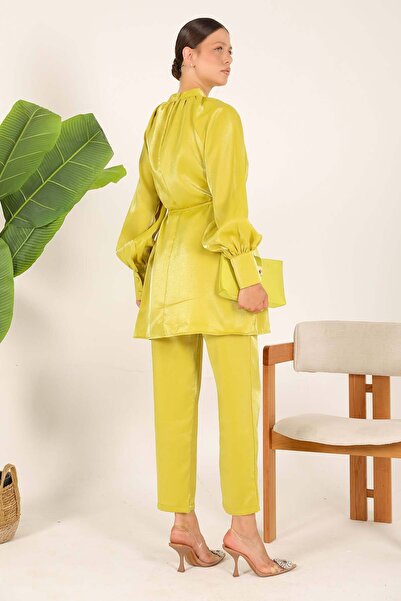 Melike Tatar Oil Green Rose Brooch Set 32-6140