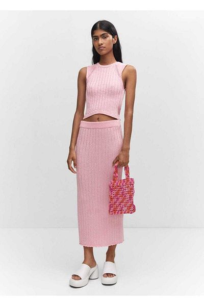 MANGO Woman Knitted mesh bag