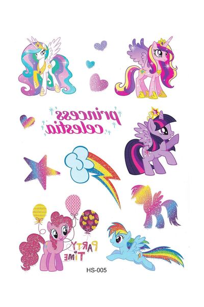 BP Tattoo Simli Dövme Serisi Celestia Pony Simli Çocuk Dövmesi